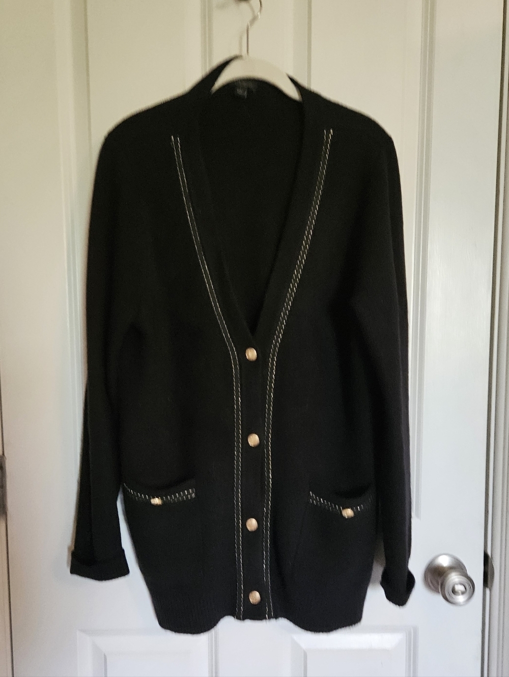 Ann Taylor Gold-Button Cardigan Sweater